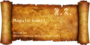 Magula Kamil névjegykártya
